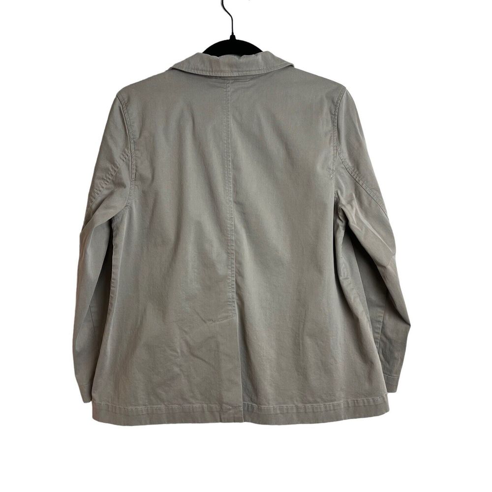 Eileen Fisher Jacket Khaki Beige Button Collar Long Sleeve Womens Size Medium - Picture 6 of 7